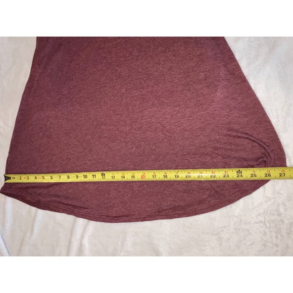 Luckymore Heathered Midi Tunic Dress Womens Maroon Racerback Scoop Neck Casual - Picture 6 of 7